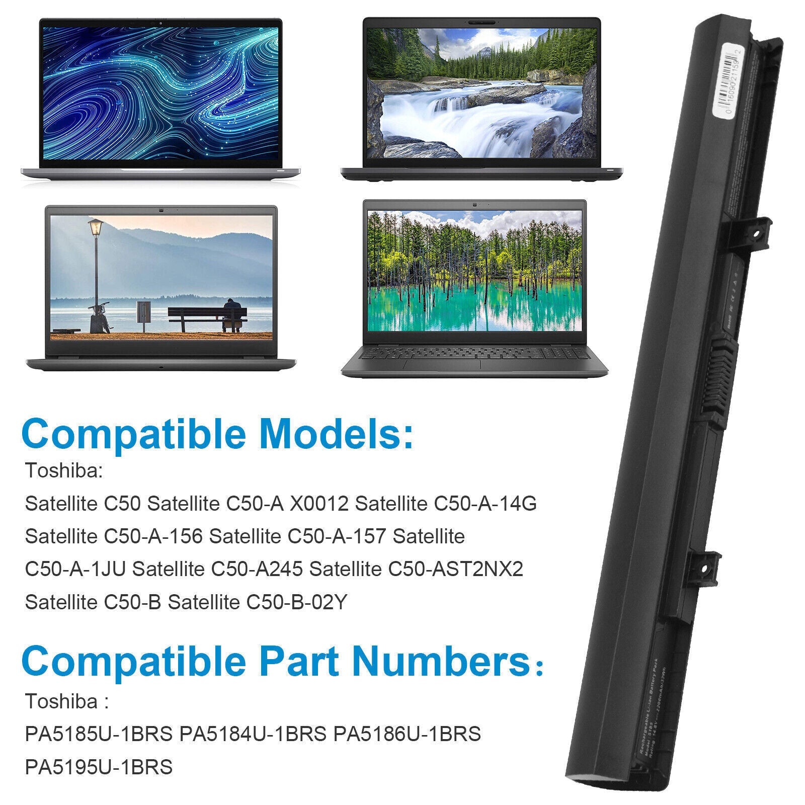 PA5195U-1BRS Battery for Toshiba Satellite S55t-B5282 C55-C5240 C55-C5379 C55-C5380 PA5195U-1BRS Battery for Toshiba Satellite S55t-B5282 C55-C5240 C55-C5379 C55-C5380